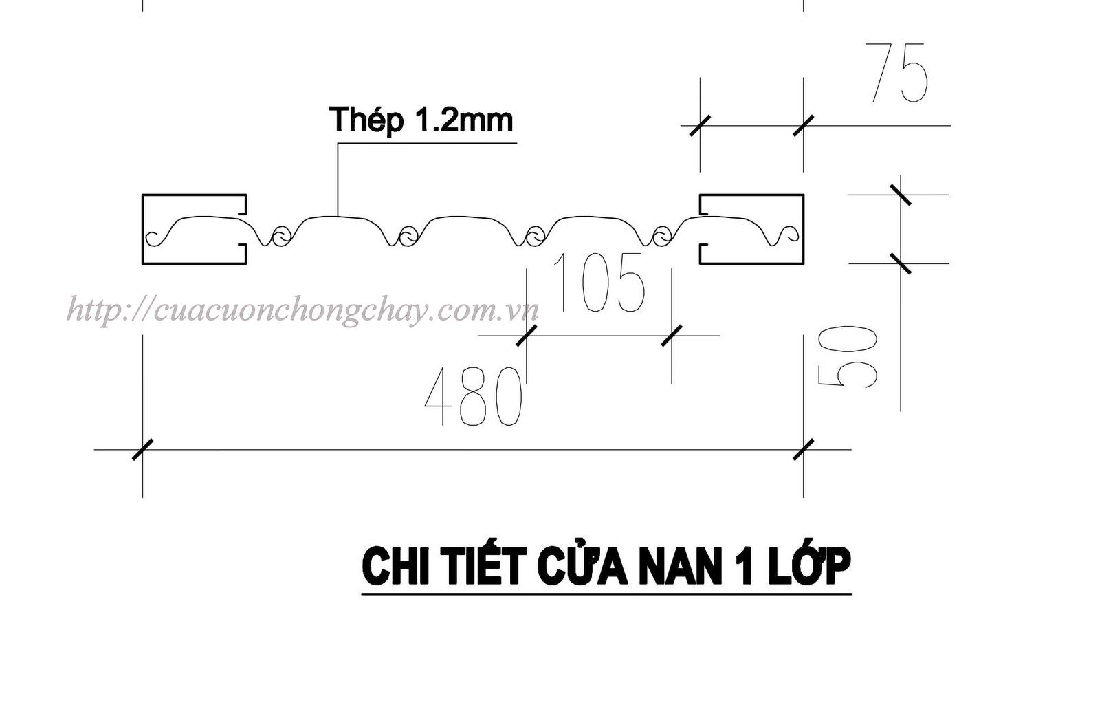 cửa cuốn chống cháy 1 lớp